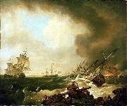 Richard Wright The Battle of Quiberon Bay painting